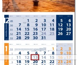 Работен календар Лайт с оранжеви акценти